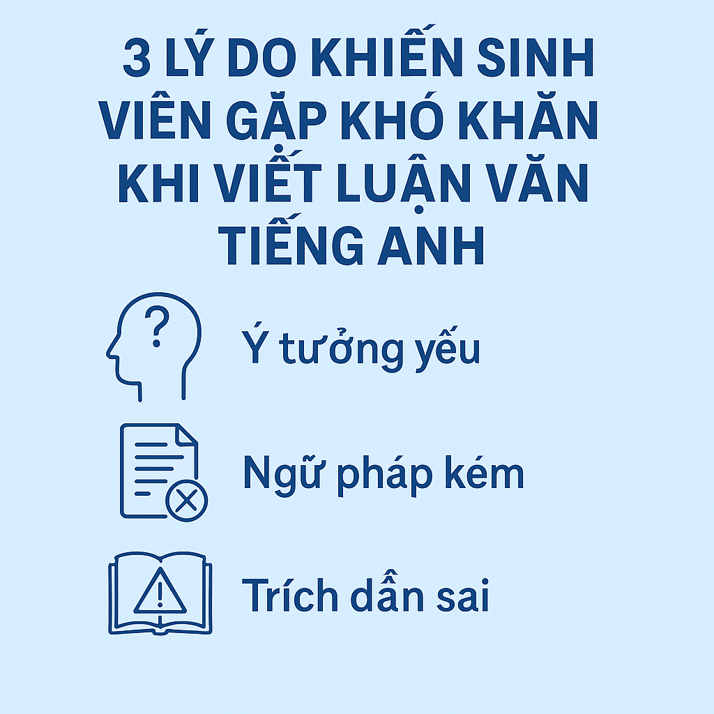 3 Lý do khiến sinh viên gặp khó khăn khi viết luận văn tiếng Anh