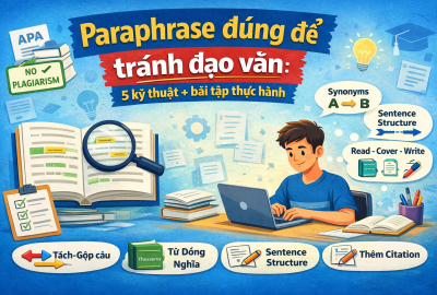 Paraphrase đúng để tránh đạo văn: 5 kỹ thuật + bài tập thực hành